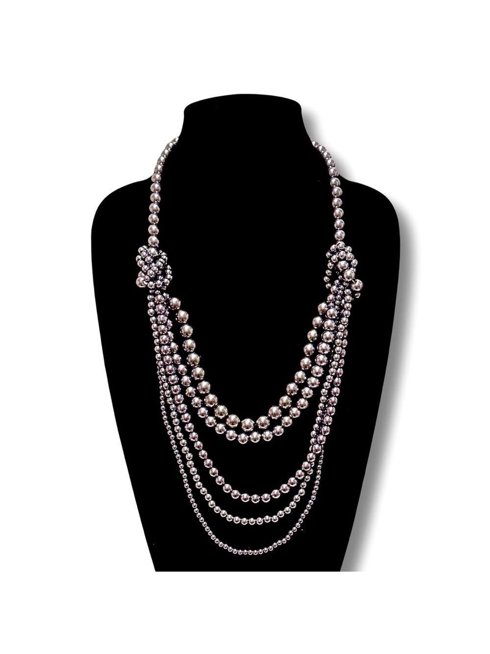 ISAAC MIZRAHI multi-strand gray pearl elegant party necklace | NEW​ - Picture 7 of 7